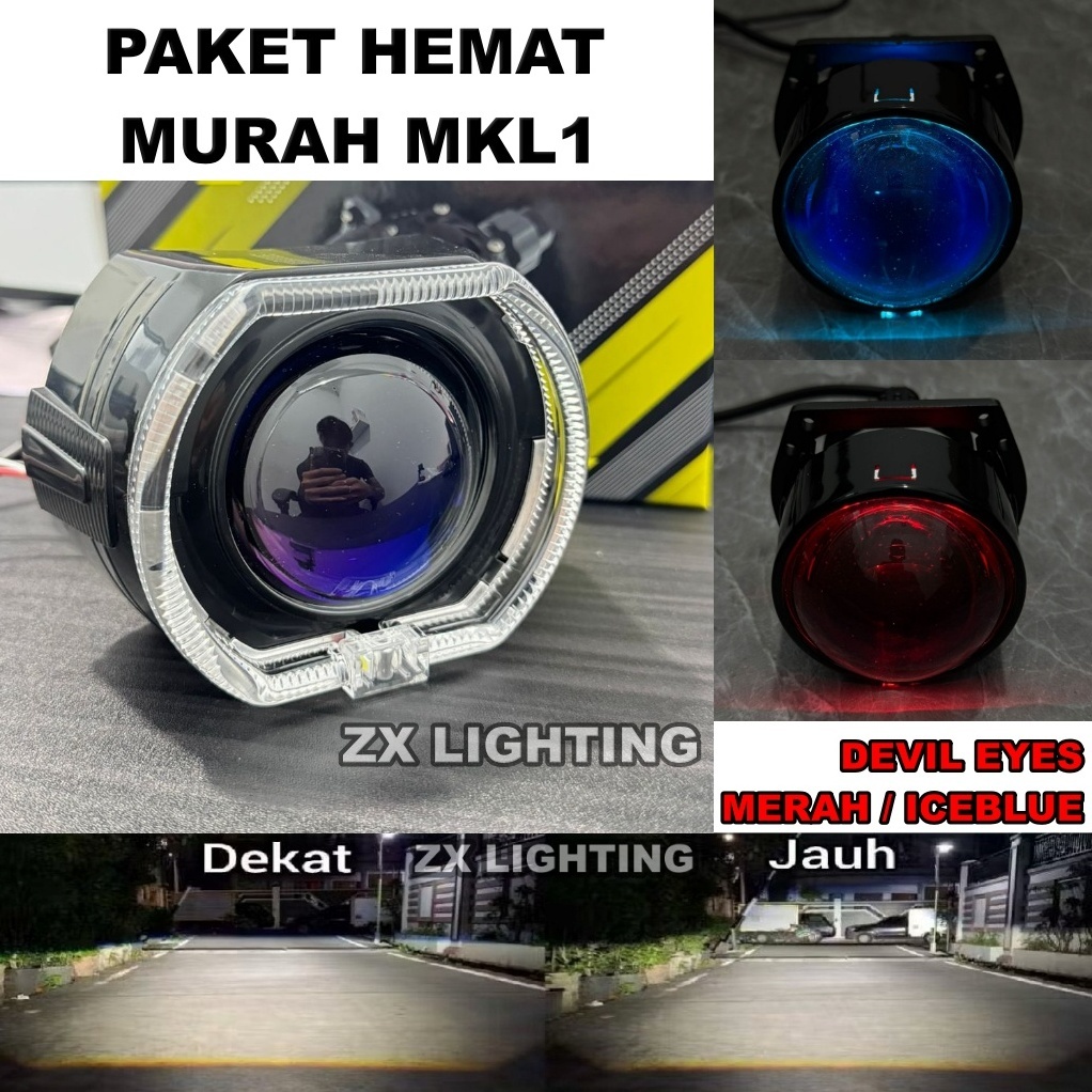 Biled Projector MKL Gen 1 Gen 2 Bluelens 2,5 inch Flat Cut OFF 60 watt Biled MKL Only