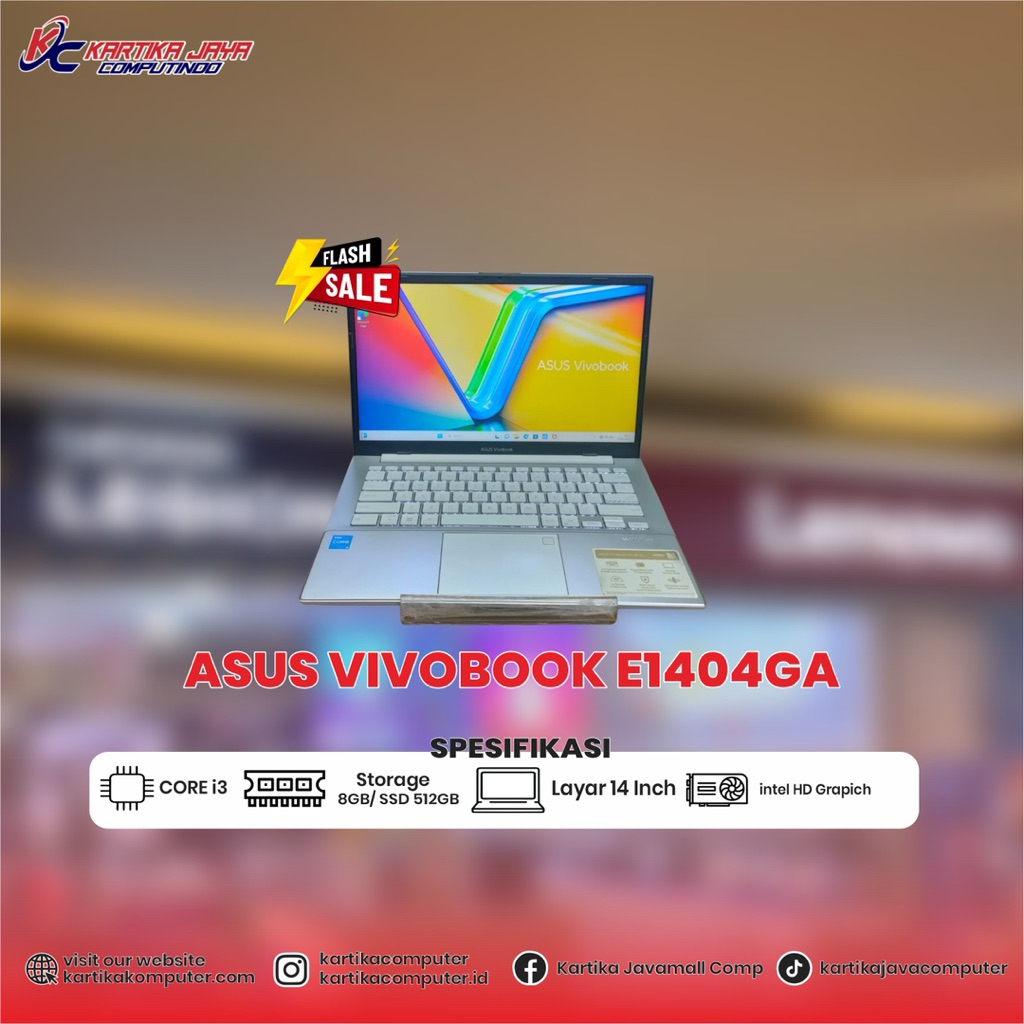 ASUS VIVOBOOK E1404GA CORE I3 RAM 8 SSD 2ND SILVER