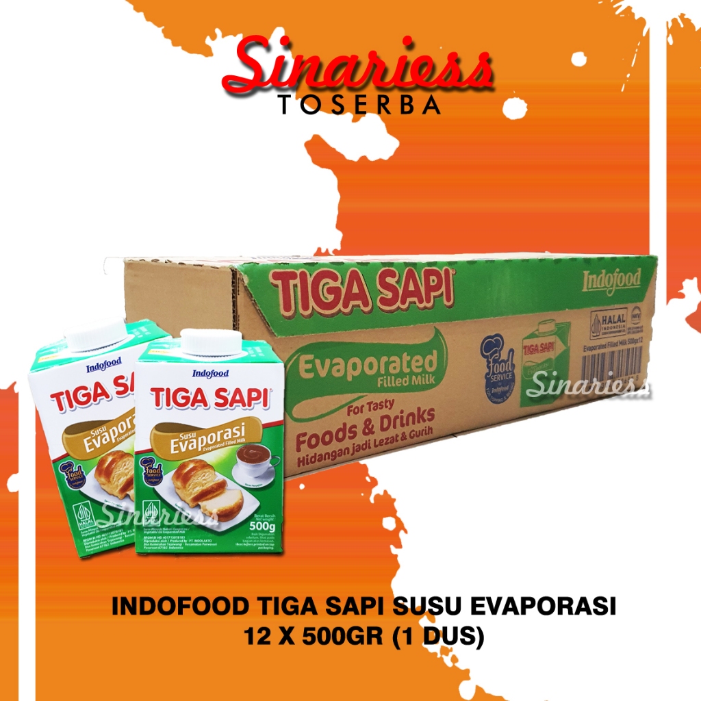 Tiga Sapi Susu Evaporasi 500gr x 12 (1 Dus)