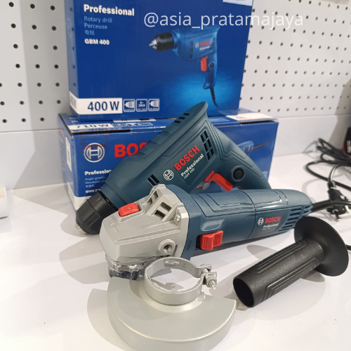 PAKET BOSCH Grenda Bor Gurinda Grinda Tangan GWS 700 GWS700 Bor Besi Kayu 10mm 13mm GSB600 GSB 600 G