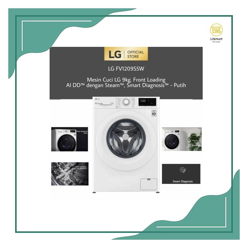 LG MESIN CUCI FRONT LOADING 9KG FB1209S5W