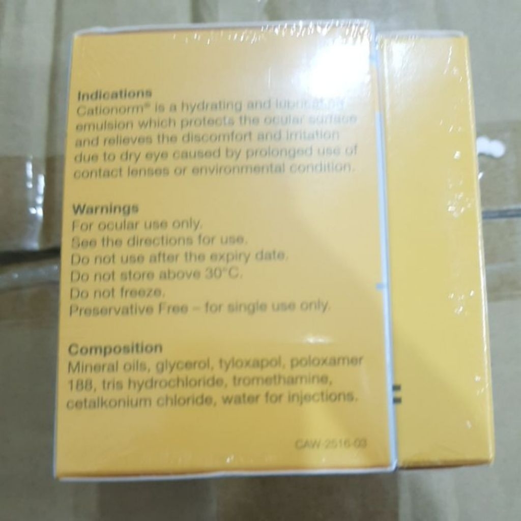CATIONORM EYE DROP 0.4 ML - READY STOCK