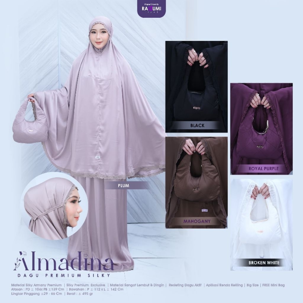 ALMADINA DAGU PREMIUM MUKENA SILKY ORI RAQUMI HIJAB