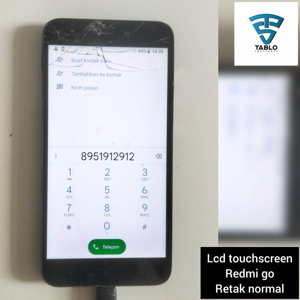 Lcd touchscreen Xiaomi Redmi go retak normal