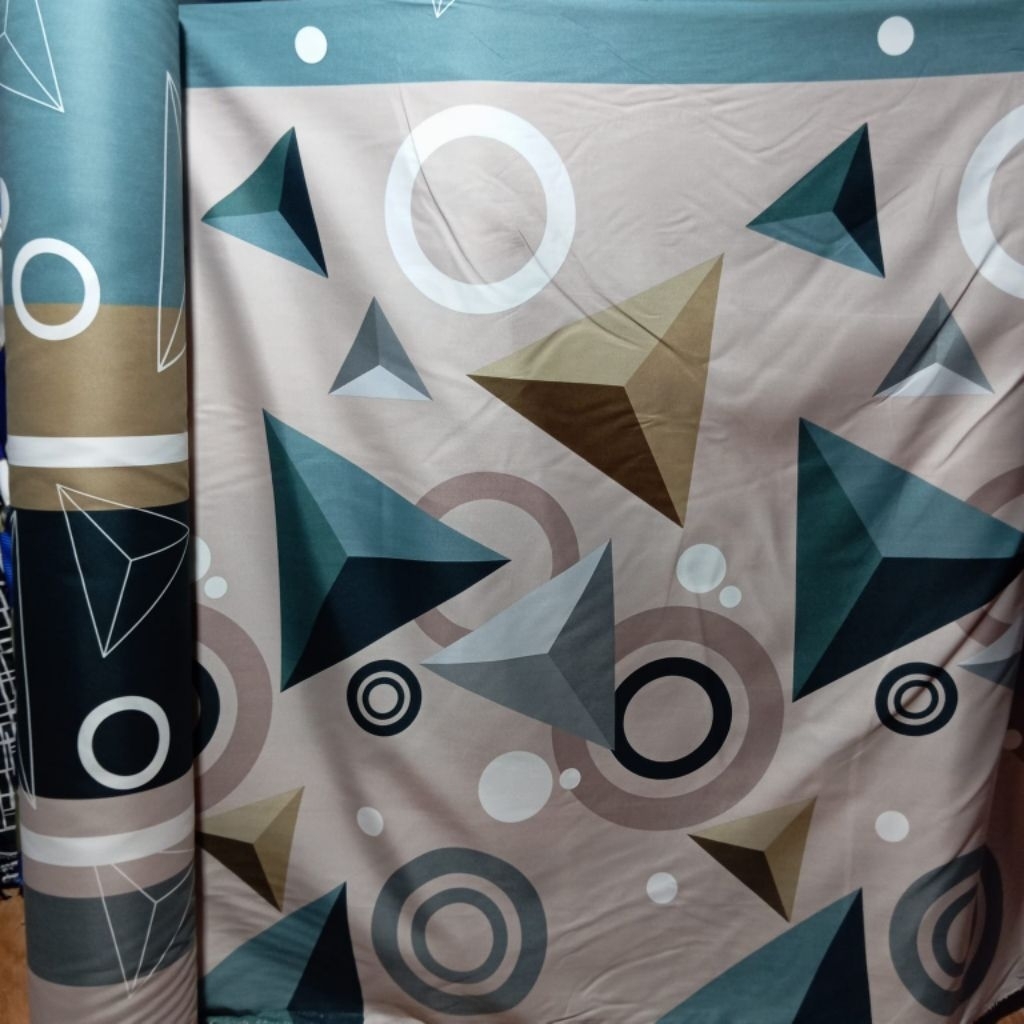 KAIN SPREI MOTIF ABSTRAK KEKINIAN, BAHAN KATUN POLLIMIKRO