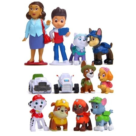 Paw Patrol Figure Set Isi 12/ Mainan Paw Patrol / Hiasan Kue Paw Patrol
