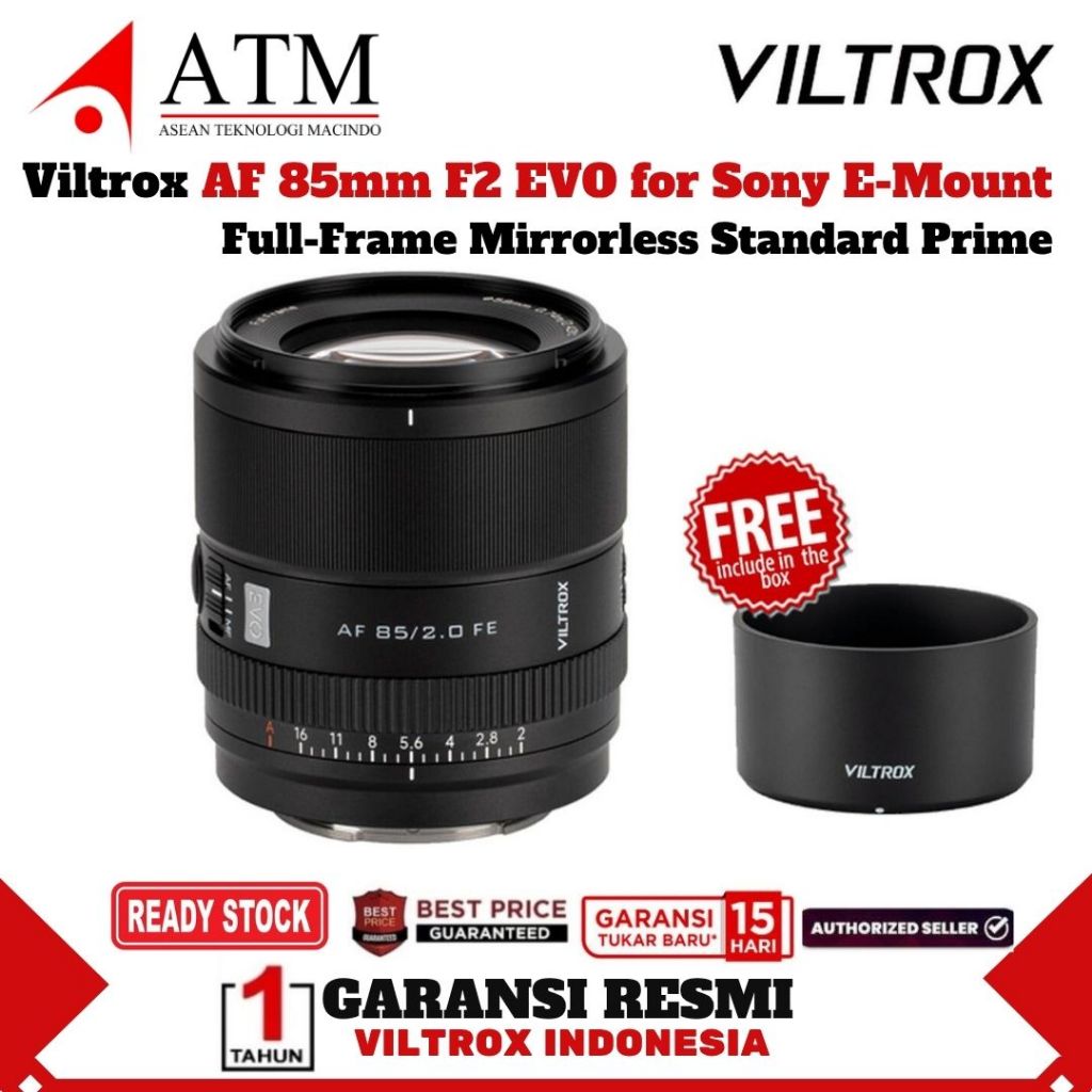 Viltrox AF 85mm f2 EVO for Sony FE Fullframe Lens Viltrox 85 mm f/2 Garansi Resmi