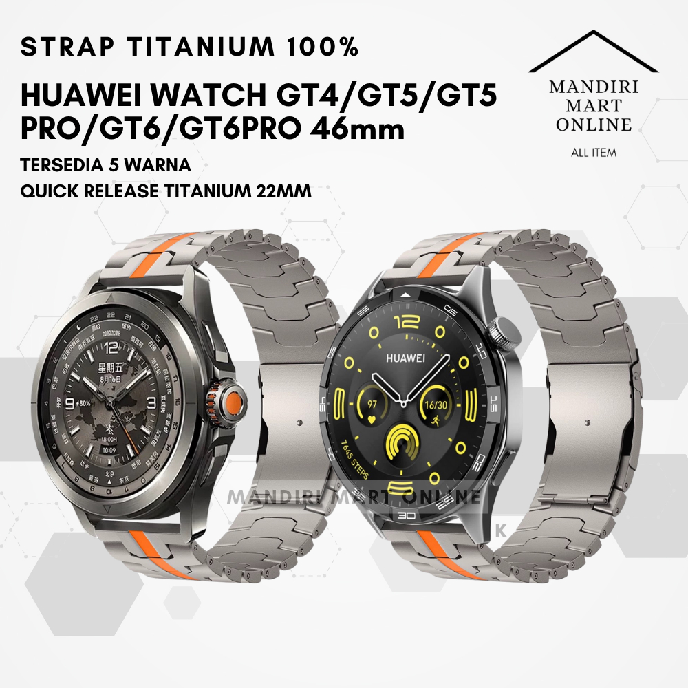 Strap Titanium Huawei Watch GT 5 / GT 5 Pro 46mm Tali Pengganti Premium Huawei Watch GT 4 46mm Bahan