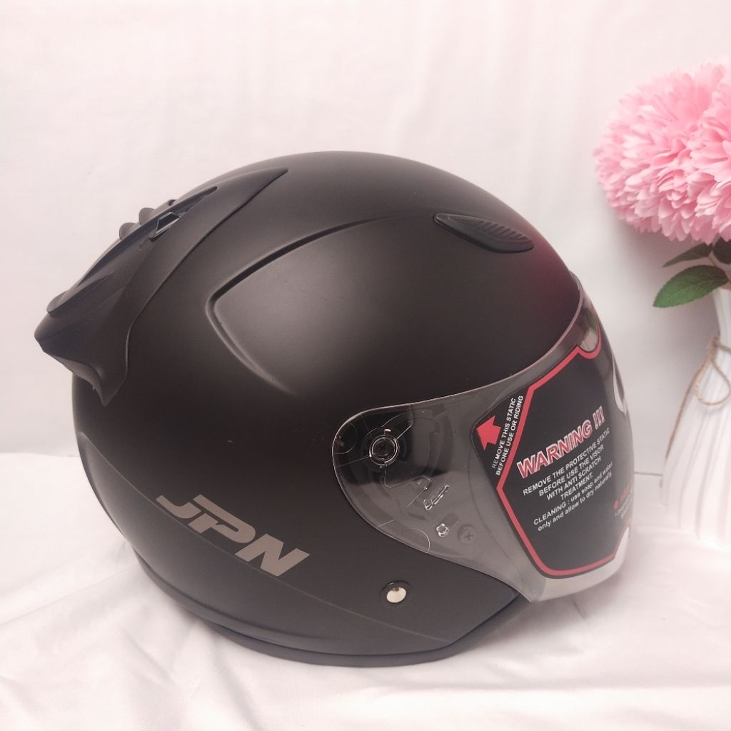 Helm JPN Galaxy Polos Hitam Doff / Helm Half Face JPN Galaxy polos murah / helm Helm Half