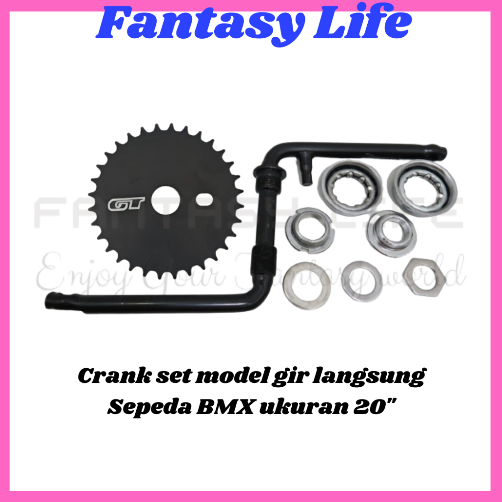 Fantasy crank set engkol gir langsung sepeda BMX 20