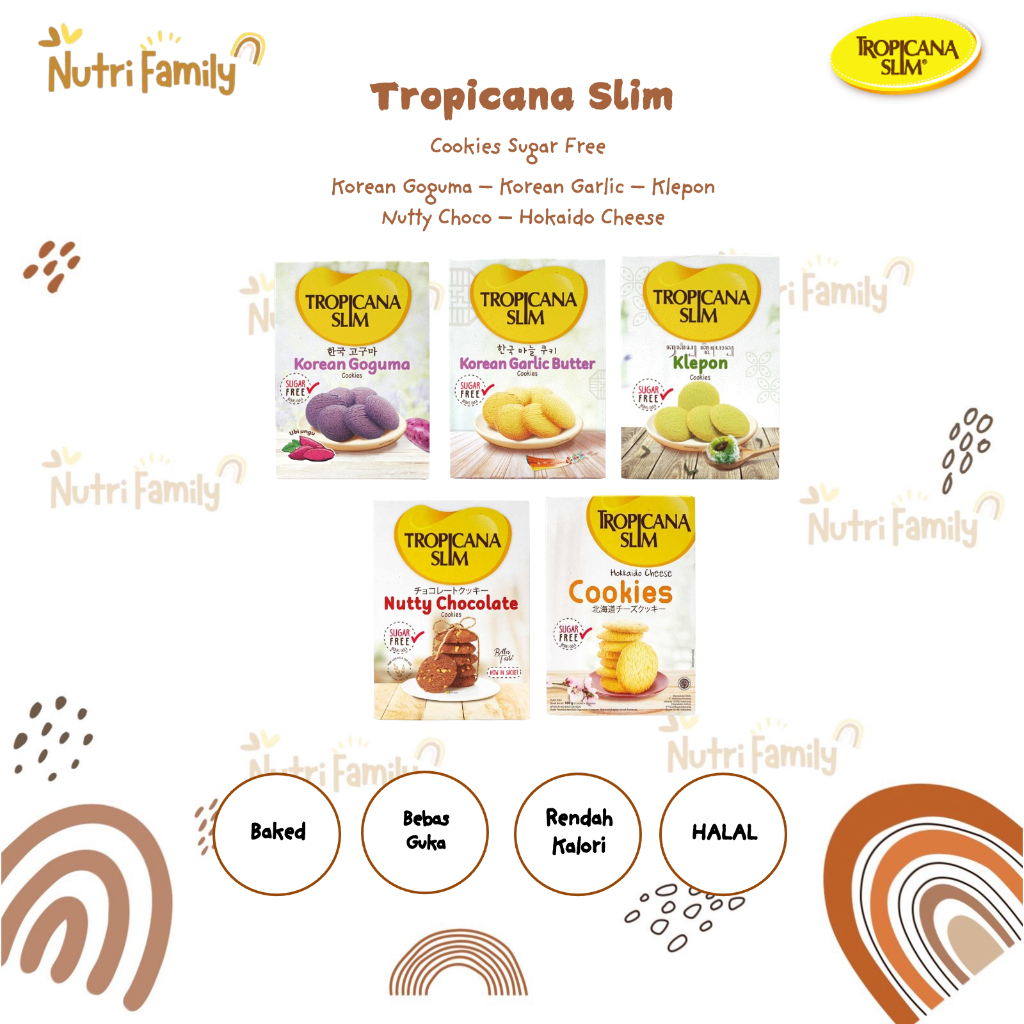 Tropicana Slim Cookies - Cookies Rendah Gula - Box - Camilan Diet