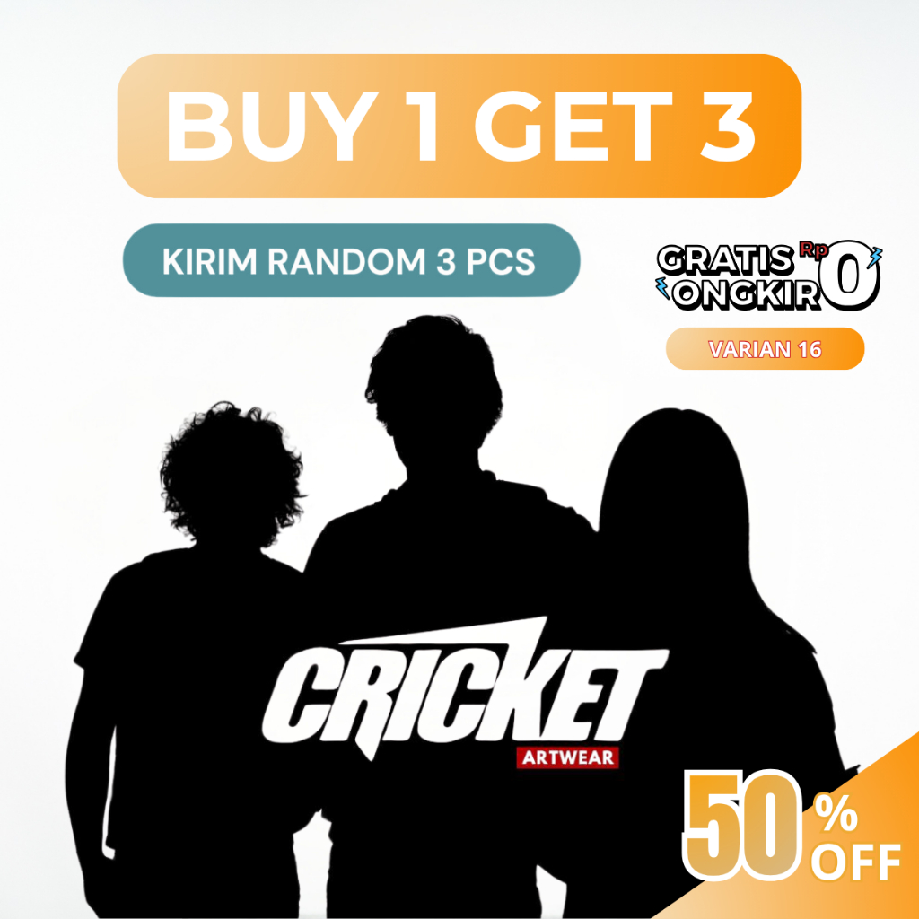 [FREE ONGKIR] T-Shirt Bundling Paket 3PCS Kaos Bahan Cotton 30s Cricket Apparel
