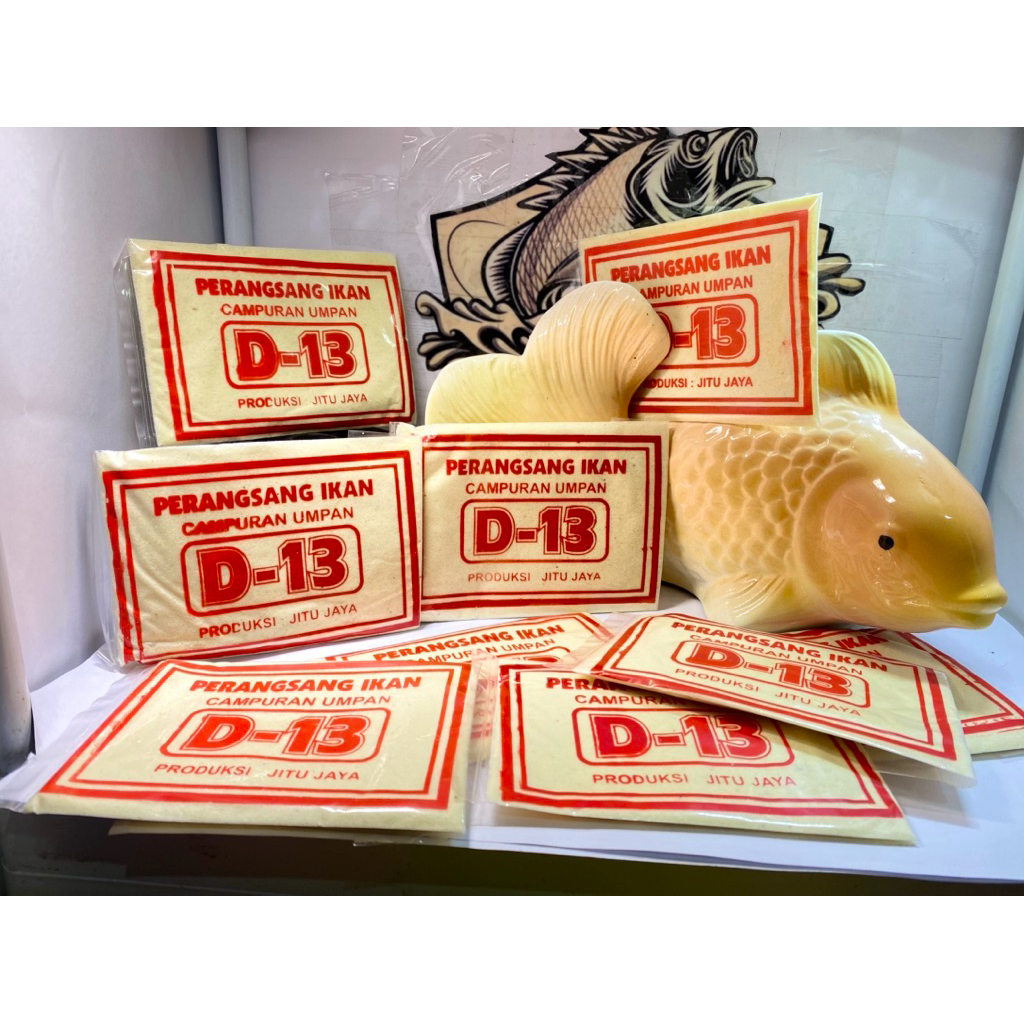 Umpan keringan D-13 Merah Perangsang ikan mas