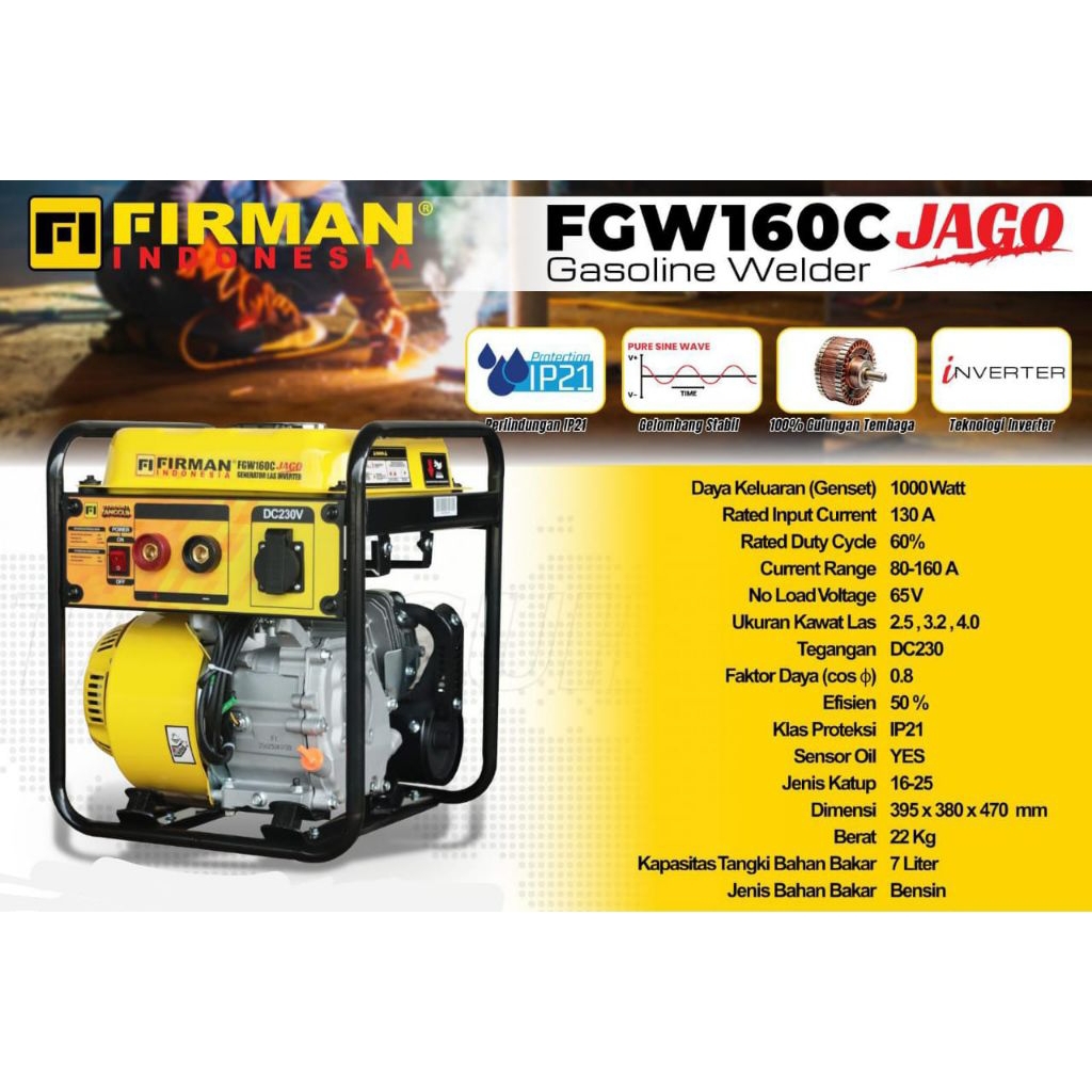 Gasoline Welder Firman FGW 160C