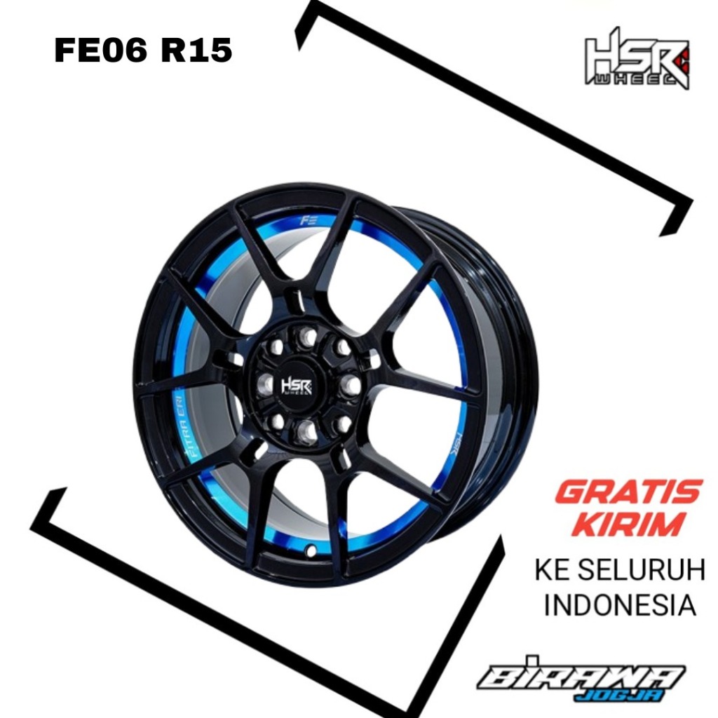 VELK MOBILIO AVANZA GRAND LIVINA RING 15 DESAIN FITRA ERI VELG MOBIL HSR FE06 R15 HITAM BIRU
