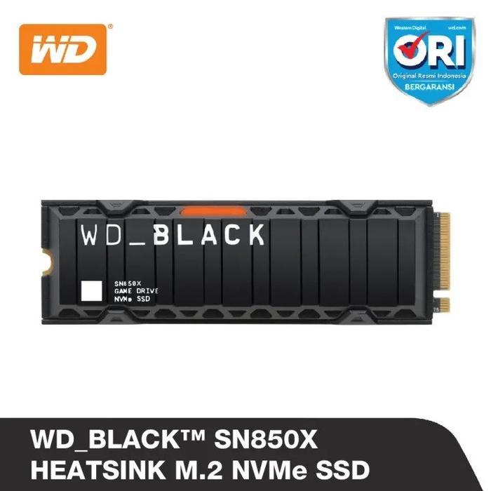 SSD WD Black SN850X 2TB 1TB -  Heatsink M2.2280 NVMe Gen4 WD Black SN850X Heatsink 1TB 2TB