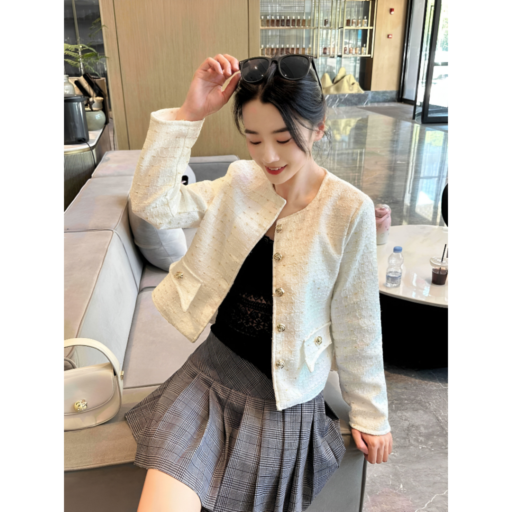 Baju Atasan Wanita Blazer Cantik Dengan Motif Kotak Kotak Elegan / Blazer Wanita Kekinnian Berlengan