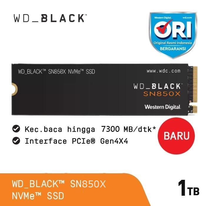 SSD WD Black SN850X 4TB 2TB 1TB - M2 2280 NVME Gen4 WD Black SN850X 1TB 2TB 4TB