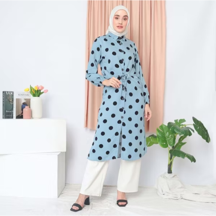 Tunik Polkadot Capella Rilley Wanita Dewasa - RITA