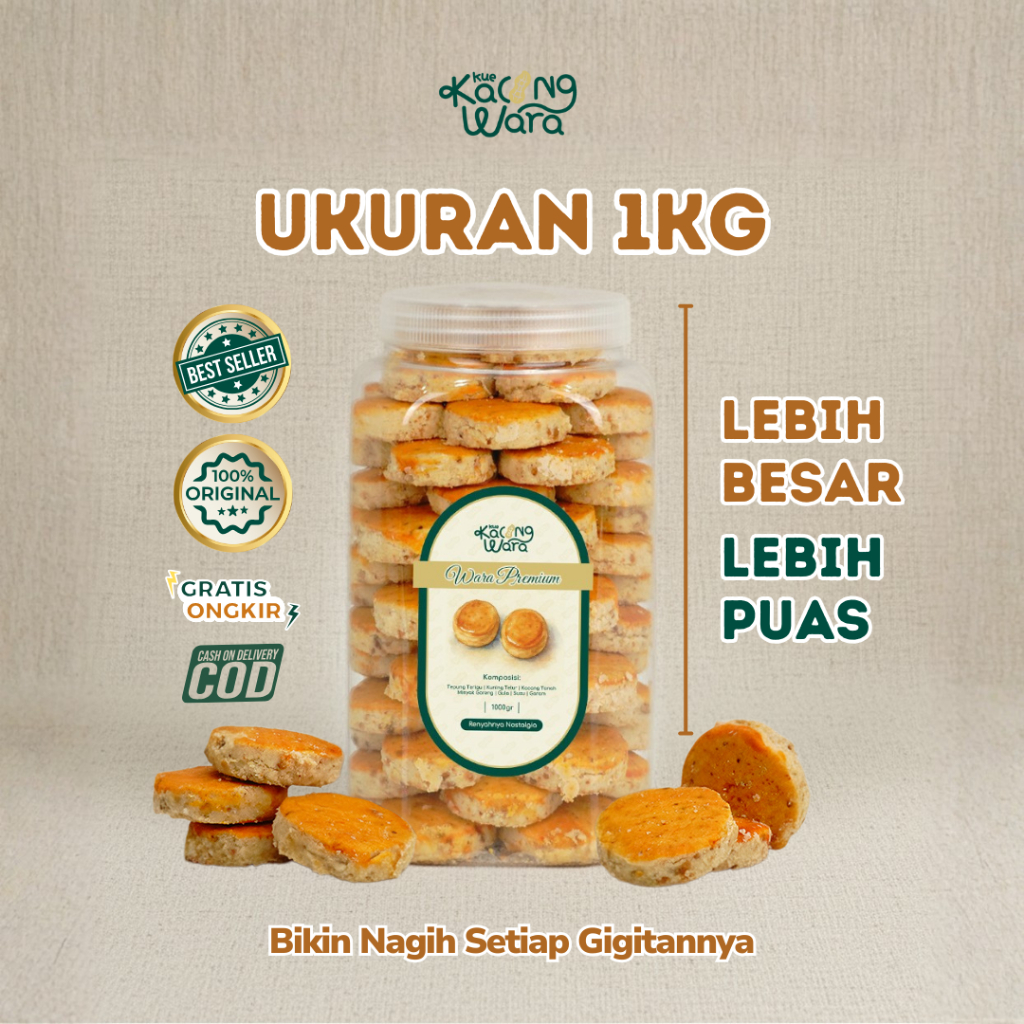 Kue Kacang Toples Original Premium Wara 1Kg