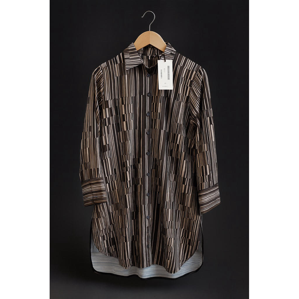 Geulis id long Tunik wanita lebaran busana wanita muslim kemeja lengan panjang midi dress baju remaj