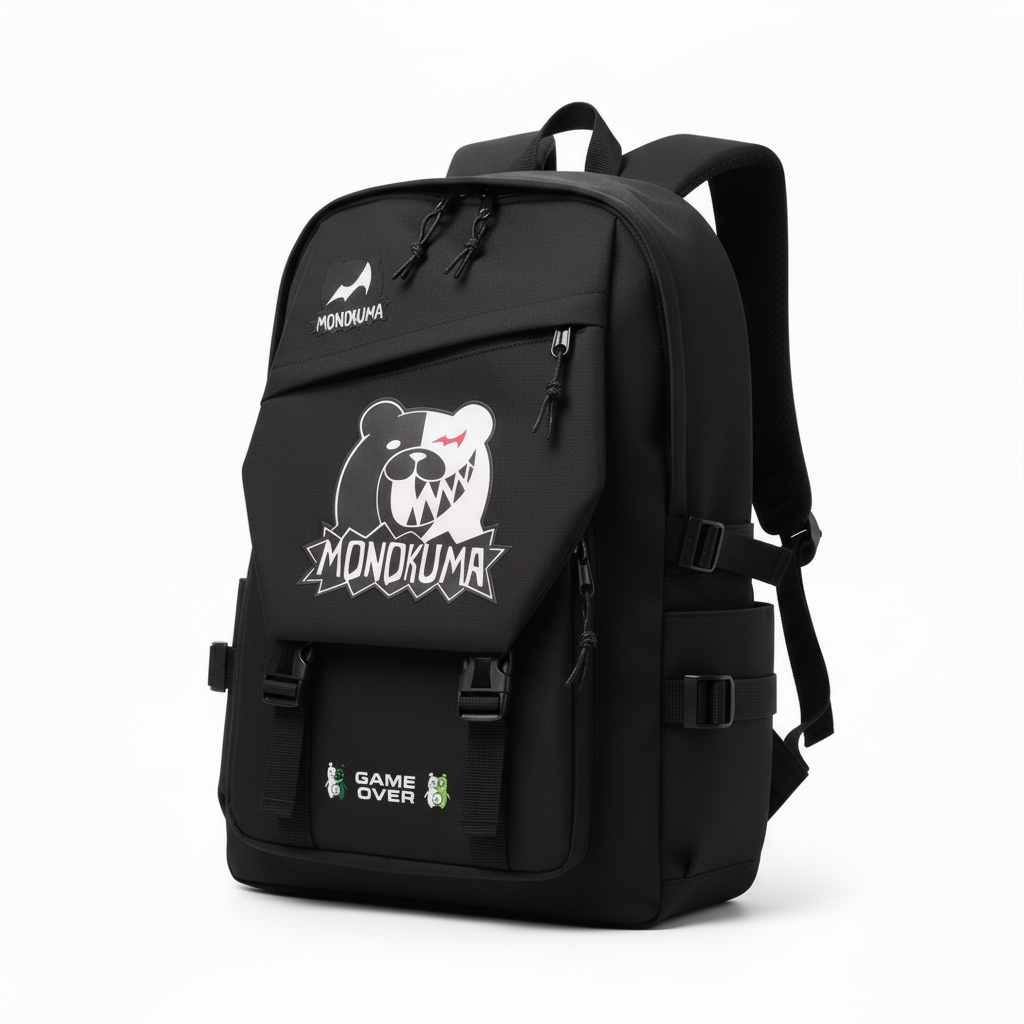 DISKON Tas Sekolah Pria Wanita Sablon Karakter Anime Monokuma Despair Aot