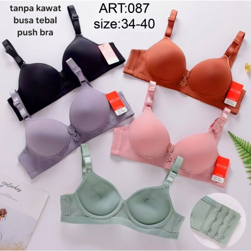 BH BRA PUSH UP MISLILY BUSA TEBAL KAIT 3 TANPA KAWAT