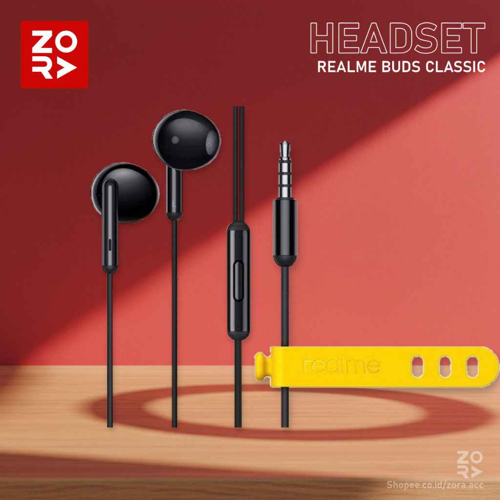 ZORA Headset Realme Buds Classic Original Stereo Earphone Realme Classic