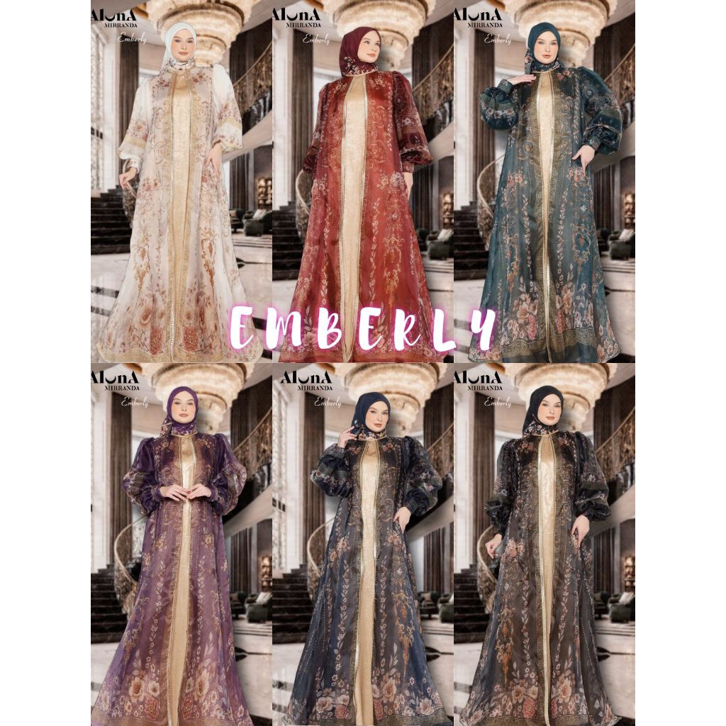 (poN) MIRANDA | EMBERLI Baju Dress Gamis Syari Muslimah Emberly Series By Aluna Mirranda. TZY