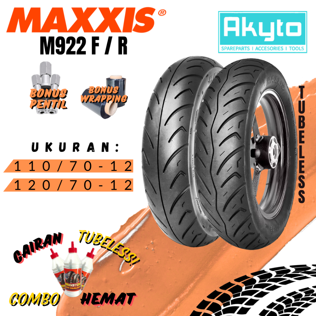 MAXXIS M922 F / R BAN TUBELESS RING 12 / BAN DONAT MATIC HARIAN / FREEGO SCOOPY BEAT STREET GENIO KS