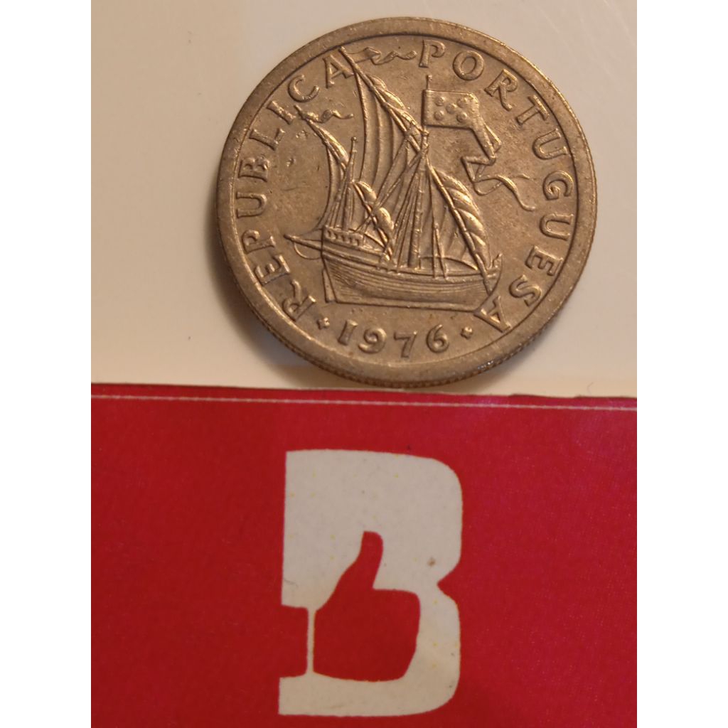 Koin Portugal 2.50 Escudos Tahun 1976