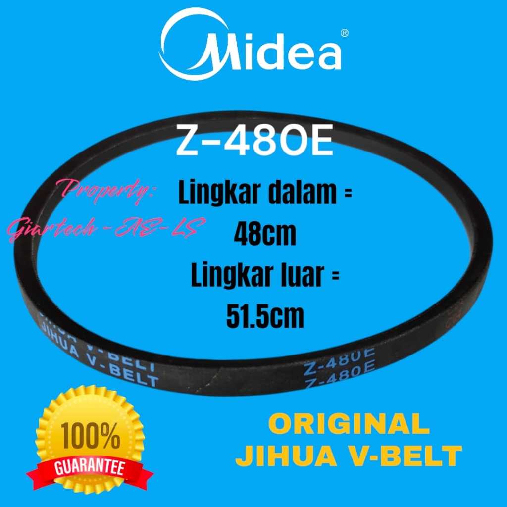 Vbelt Mesin Cuci Midea Z-480E Jihua Original VANBELT V BELT V-BELT MESIN CUCI  MIDEA Z-480E Z 480E 4
