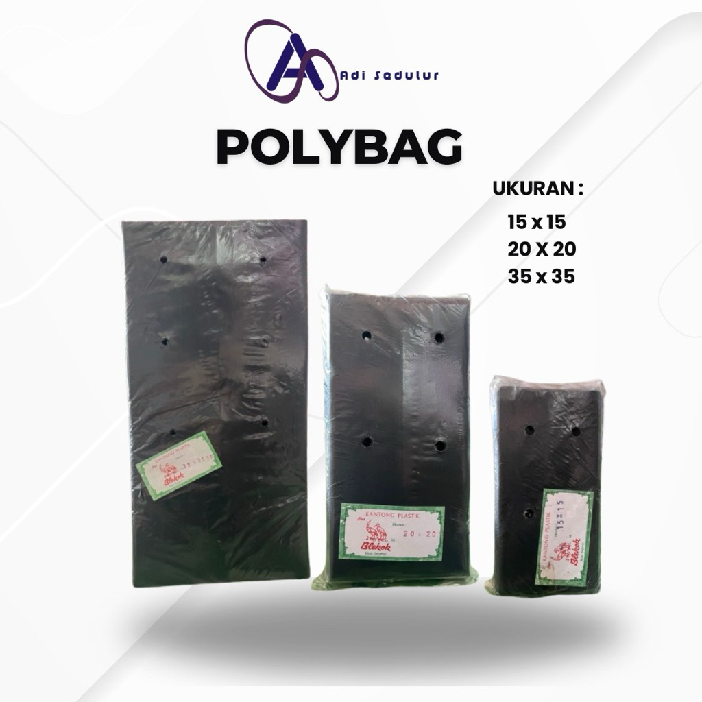 POLYBAG Tanaman – Isi 150 / 130 | Ukuran 15x15 & 20x20 | Polybag Hitam Lubang Tebal