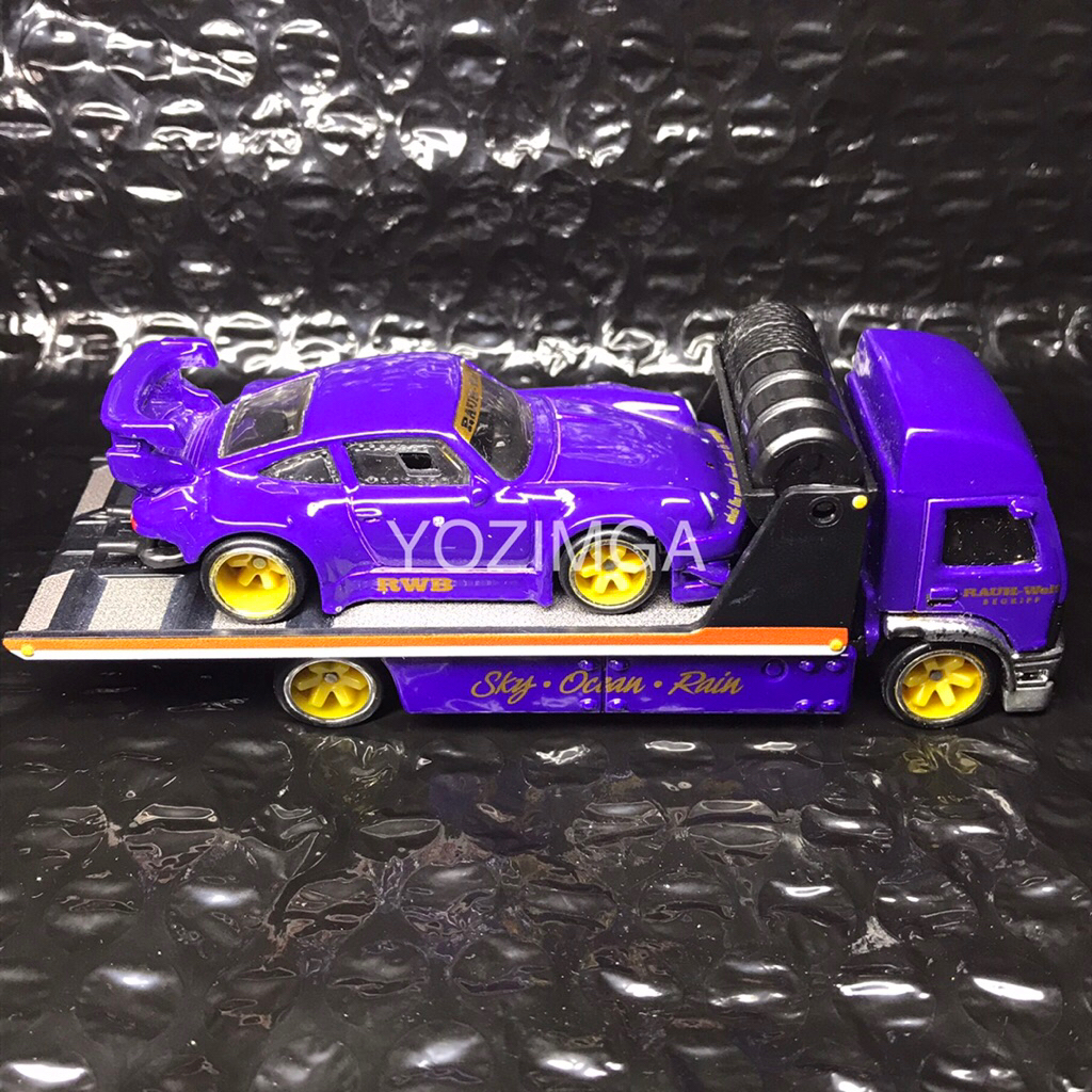 HOT WHEELS PORSCHE 930 RWB TEAM TRANSPORT UNGU LOOSE