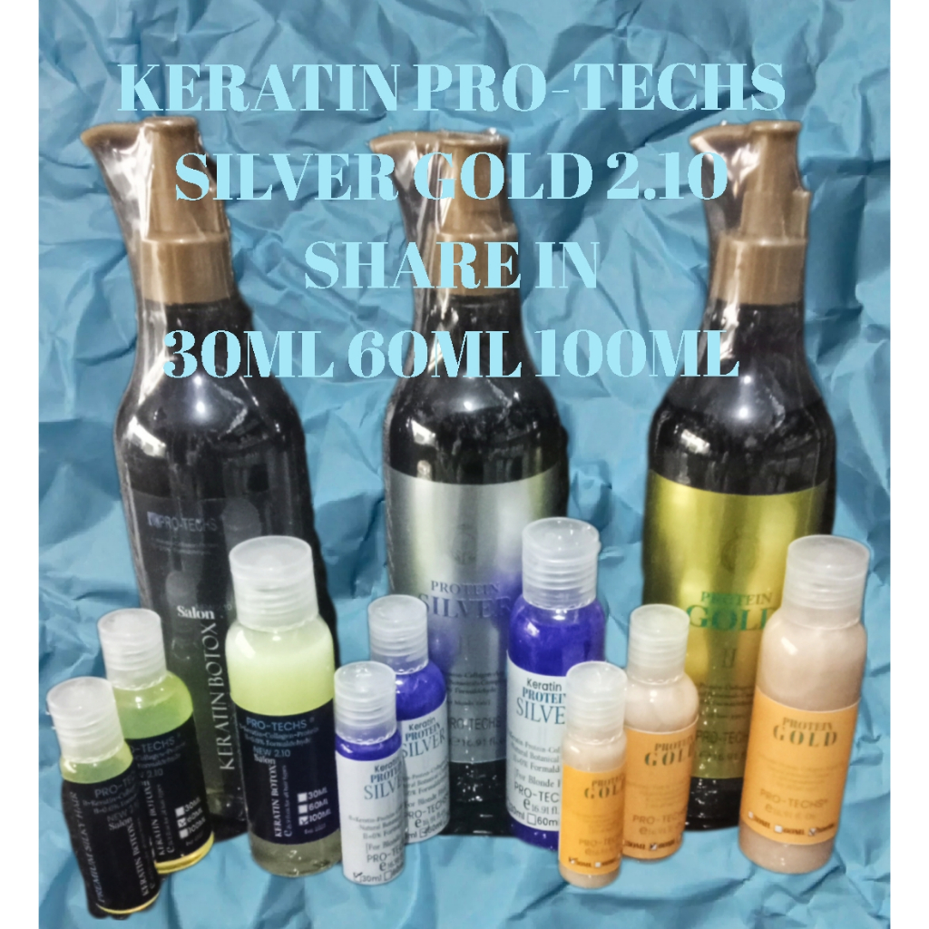 Keratin Smoothing Treatment Protein Pro-techs Silver/gold/Botox Share in 30ml 60ml 100ml