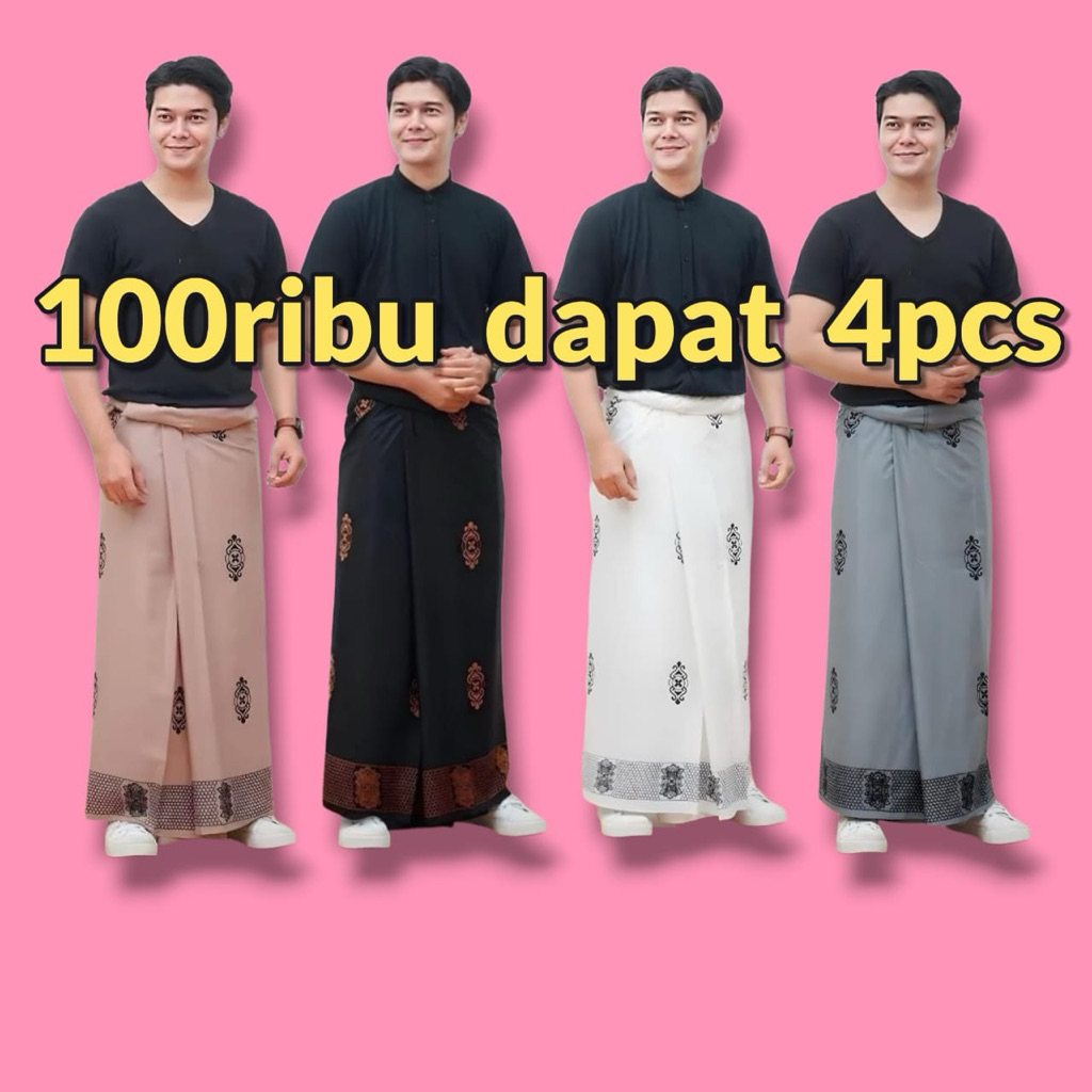 100ribu Dapat 4pcs Sarung Batik Motif Sarwon Sarung Santri Gus Iqdam