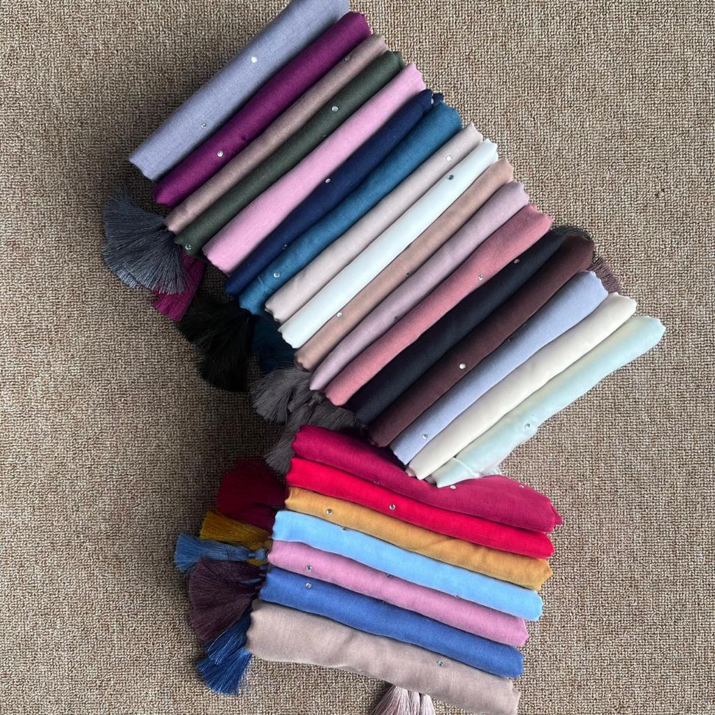 [Grosir 10 PCS ] hijab Segiempat Paris Swarovsky || Kerudung Segiempat Paris Swarovsky 10 pcs