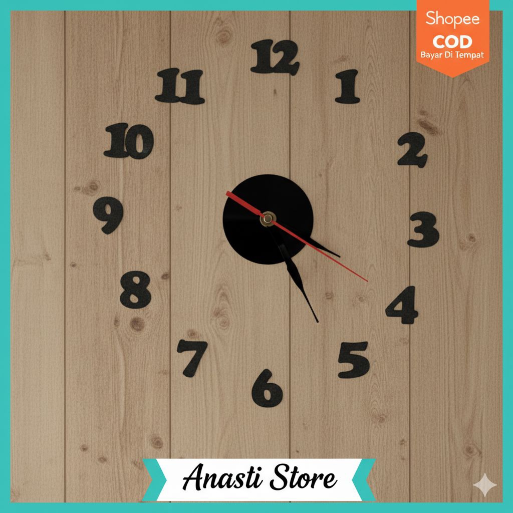 Jam Tempel Dinding Jumbo Analog DIY Jam Raksasa Tembok Ruang Tamu