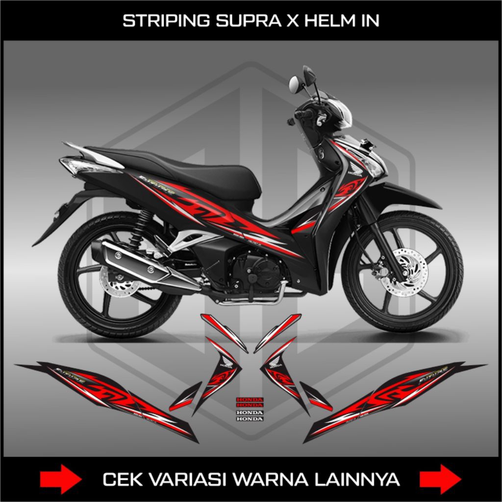 Striping Honda Supra X Helm in/ Stiker Honda Supra X Helm in/ Lis Body Motor Honda Supra X Helm In