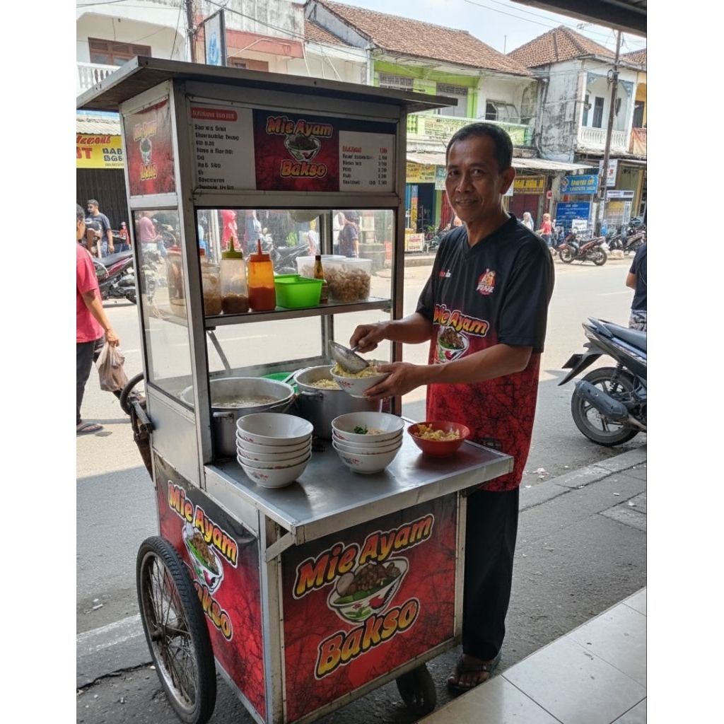 Kaos Jersey Mie Ayam & Bakso Full Printing Terlaris