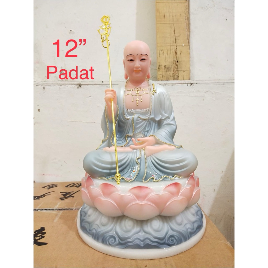 patung Buddha ticangwang - te cong ong - ksitigarbha 12in marmer padat
