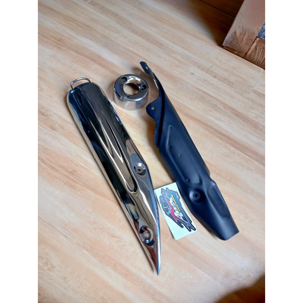 tameng dan leher knalpot peredam rx king cover knalpot rx king peredam 2006.2007.2008.2009