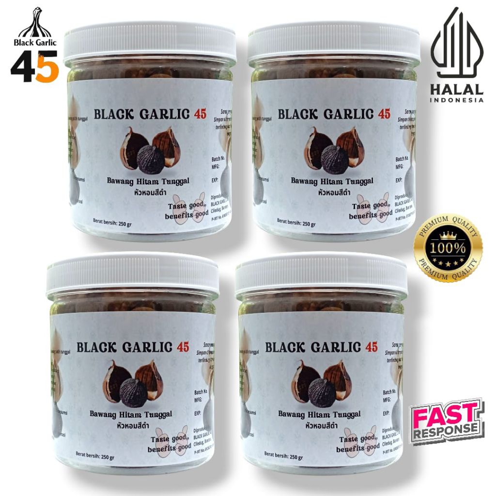 Black Garlic 45 Solo 4 Toples 250 Gram Bawang Tunggal Hitam Untuk Kesehatan