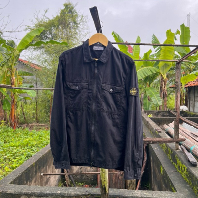 ovs overshirt stone island double pocket original authentic certilogo no hoodie zh ziphoodie crewnec