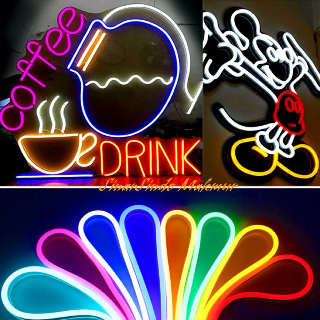 Paket Lampu Neon Flex 220V LED Selang LED Strip Flexible Neon Flex Sign Strip