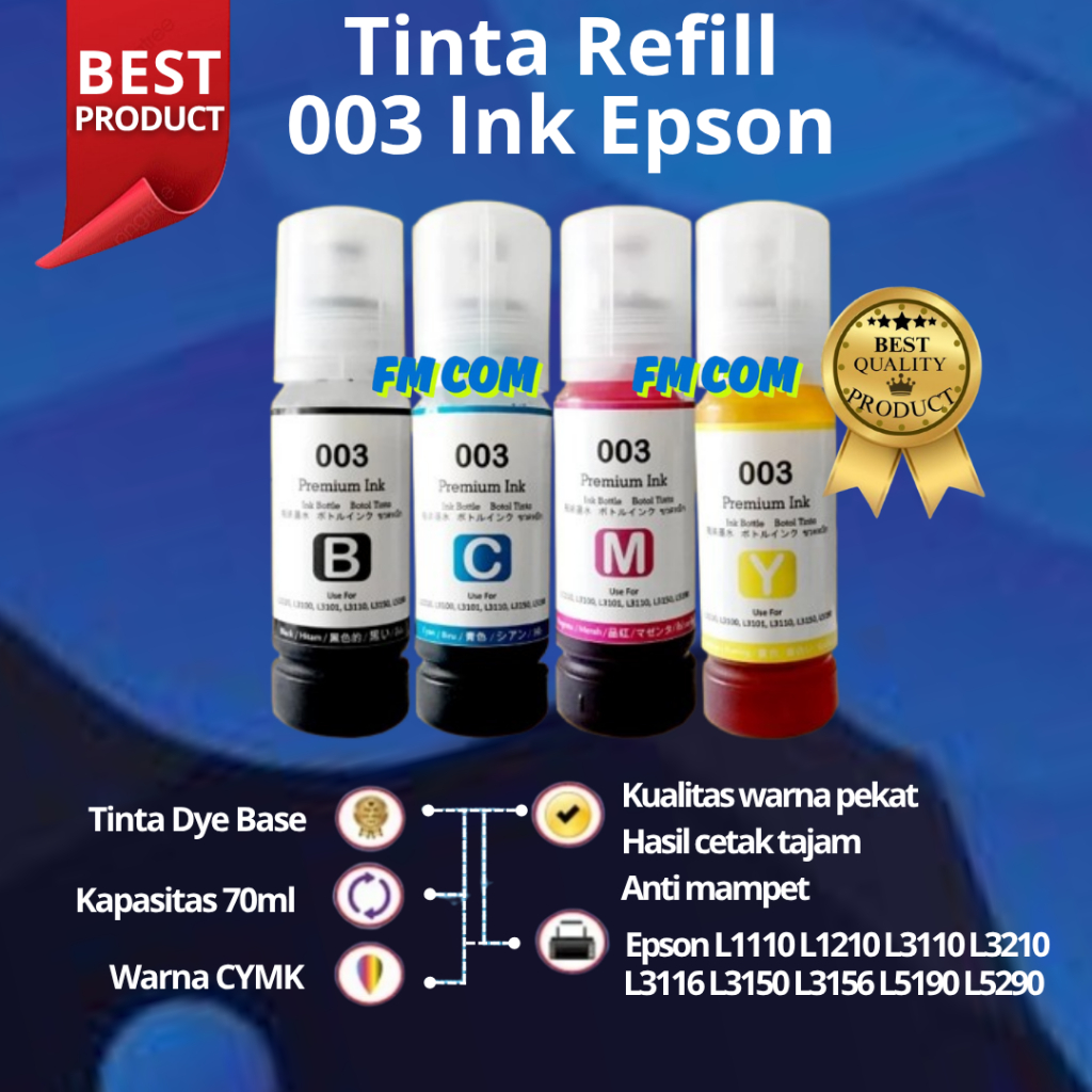 Tinta Sublim Sublime Sublimation Epson 003 Premium Ink Best Quality For Printer L1110 L3110 L3210 L3