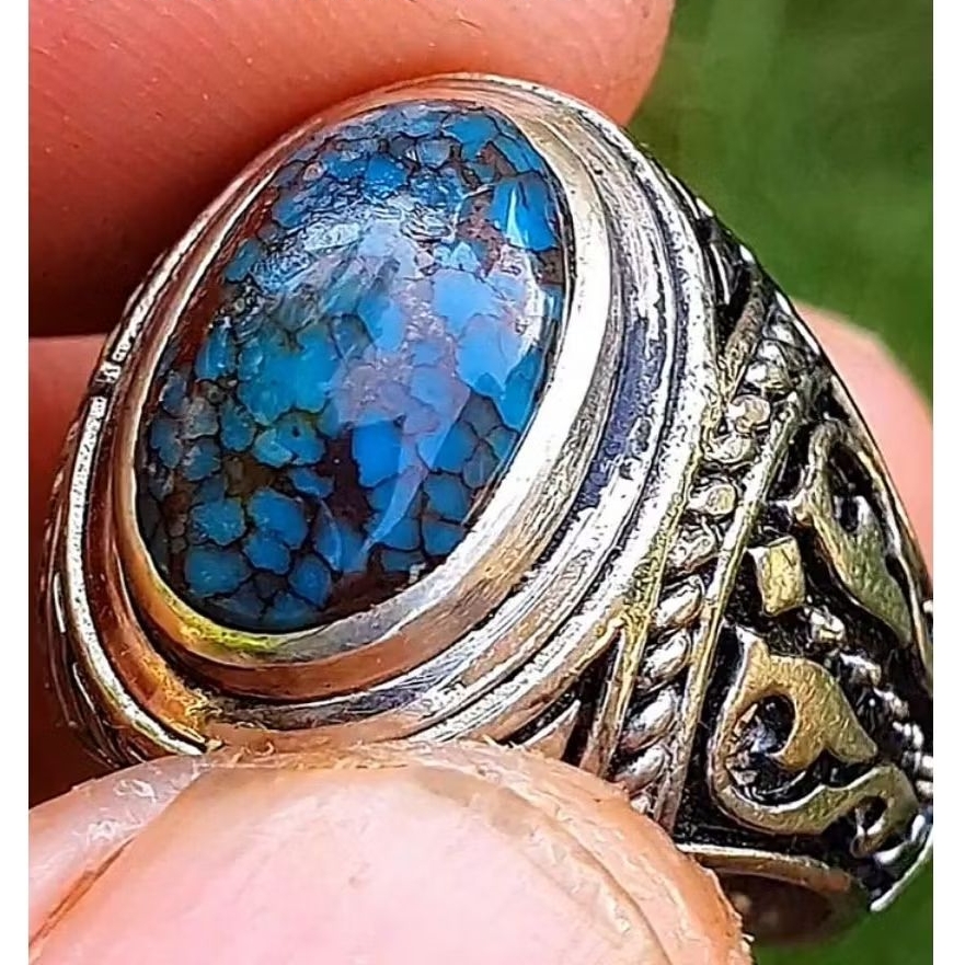 batu akik pirus Mesir serat merah mantappp