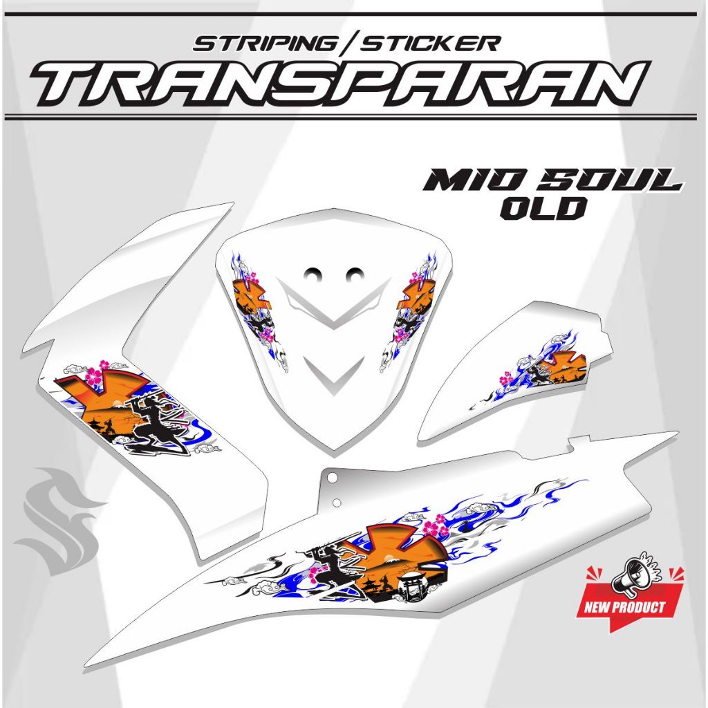 STIKER STRIPING TRANSPARAN MIO SOUL KARBU - Striping Motor MIO SOUL KARBU Transparan TERBARU