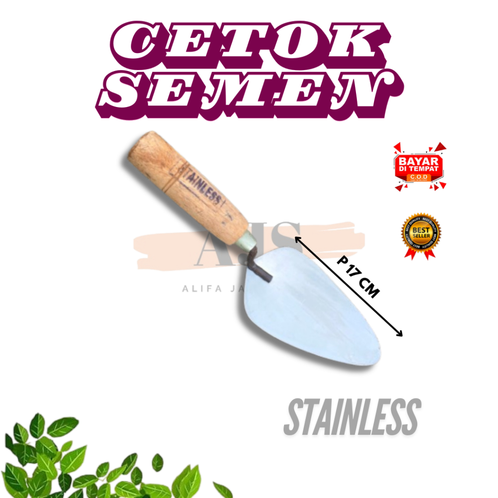 Cetok Tukang / Sendok Semen Bahan Kuat Ukuran Sedang / Panjang 17 Cm