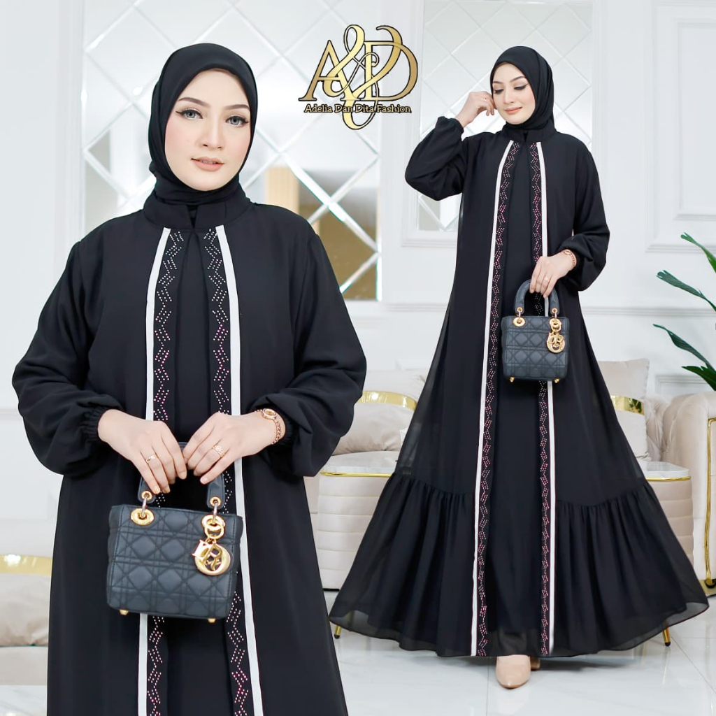 Abaya Gamis Haji Umroh Wanita Simple & Elegant Gamis Bahan ceruti Babydoll Busui